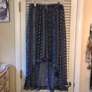 High/low Hippie Boho Skirt
